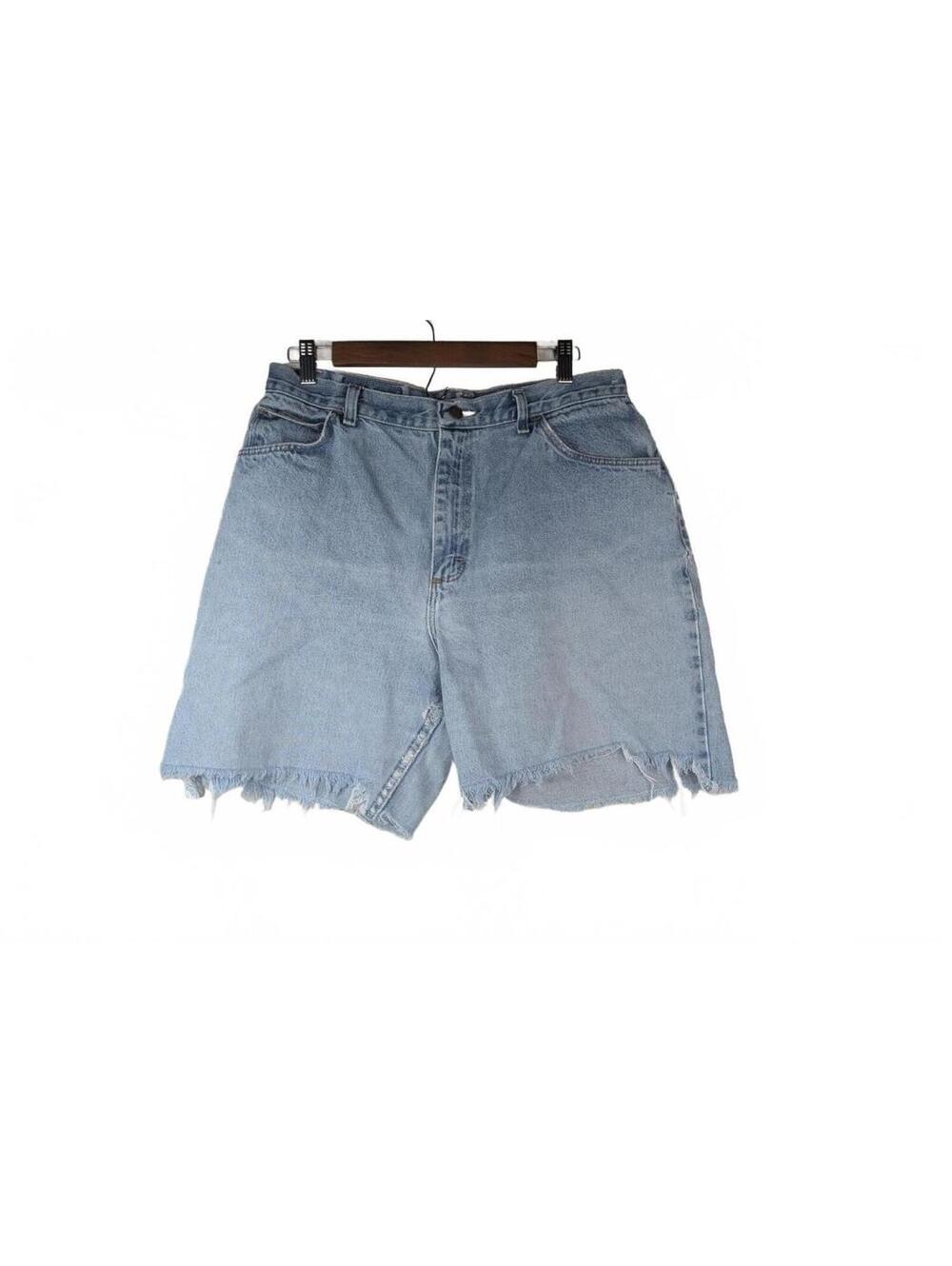 VTG 90's "Mom" Gitano Jeans Light Wash Denim Cutoff Shorts Frayed Hem Size L